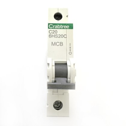 Crabtree 6HS20C White Clip C20 20A 20 Amp MCB Circuit Breaker Type C